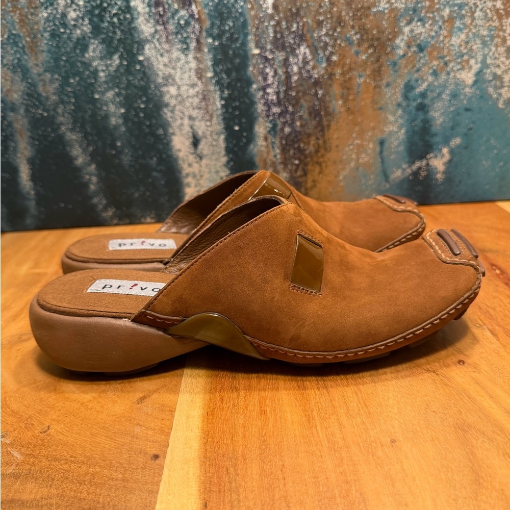 PRIVO by CLARKS Brown Leather Sport Mules - Picture 2 of 12